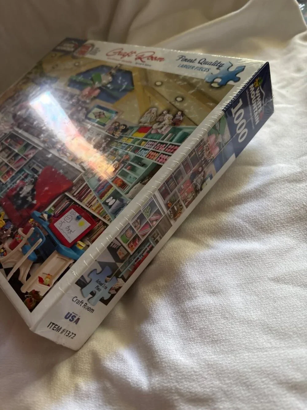 White Mountain 1000-Piece Craft Room Jigsaw Puzzle With Larger Pieces By Lois Su